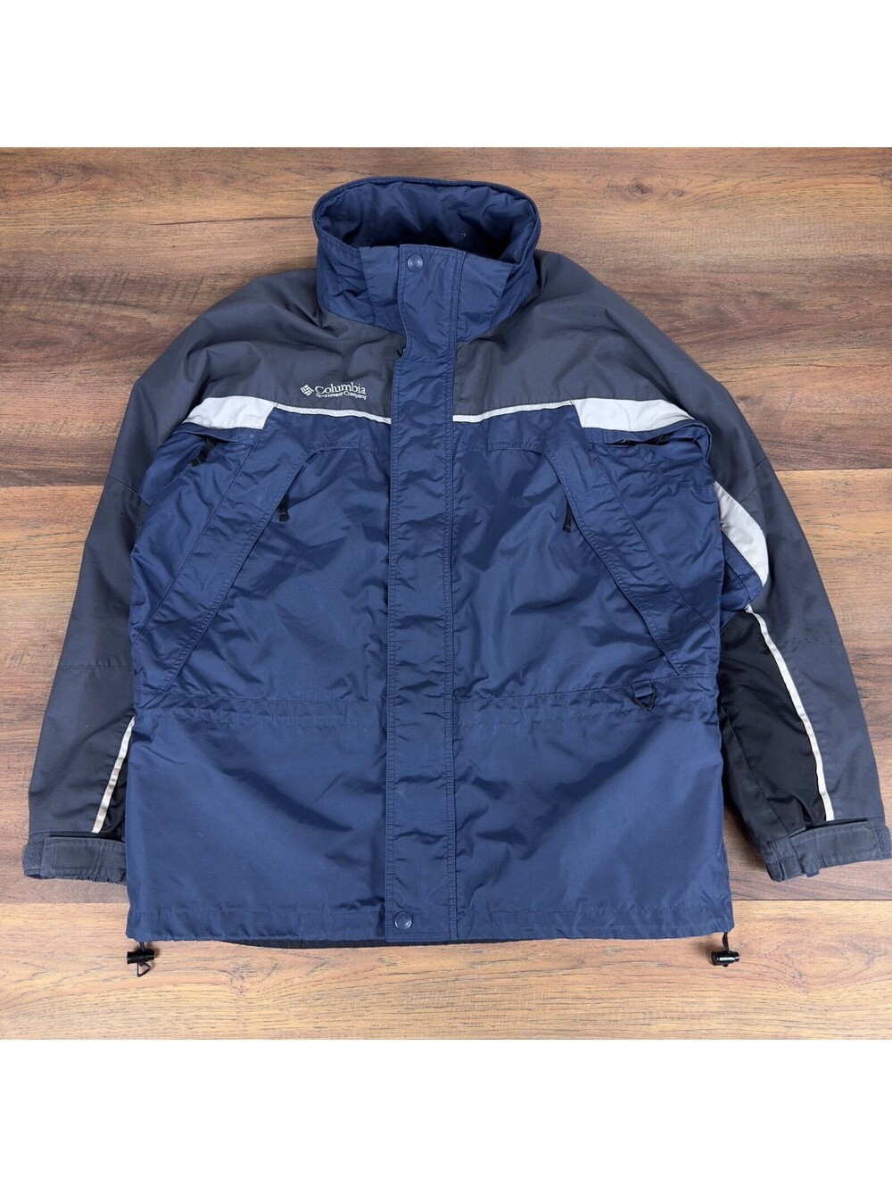 Vintage Columbia Jacket Mens L Navy Gray Y2K Gorpcore